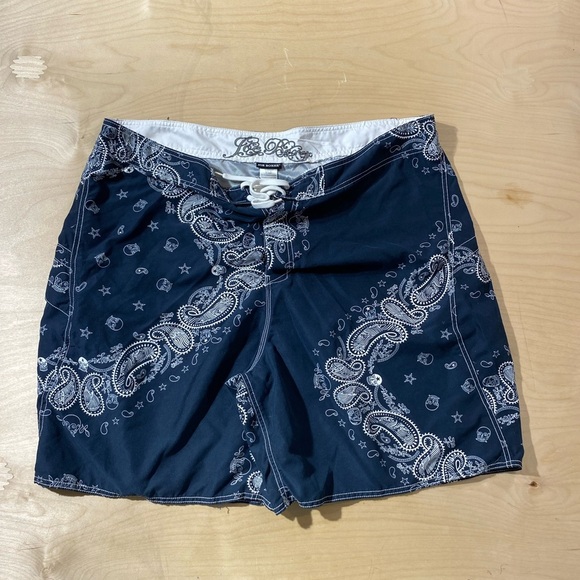 Joe Boxer Navy Paisley Swim Shorts XXL (44-46) (MX) - Picture 2 of 8
